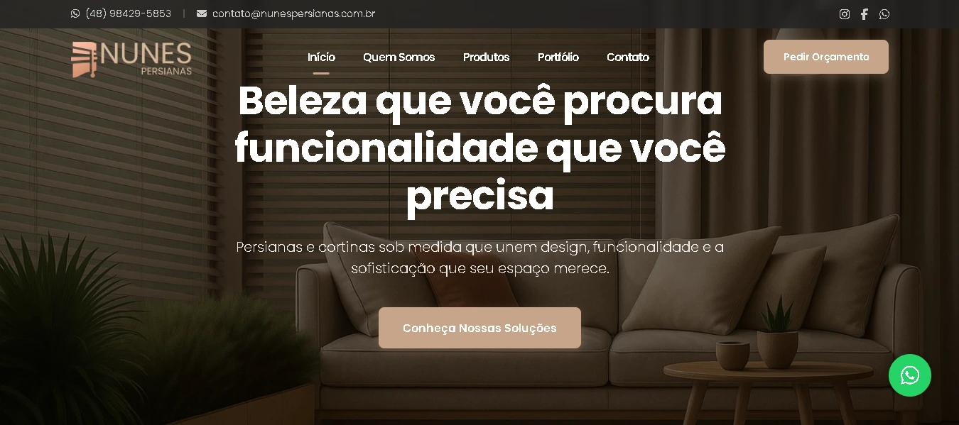 Preview do site Nunes Persianas