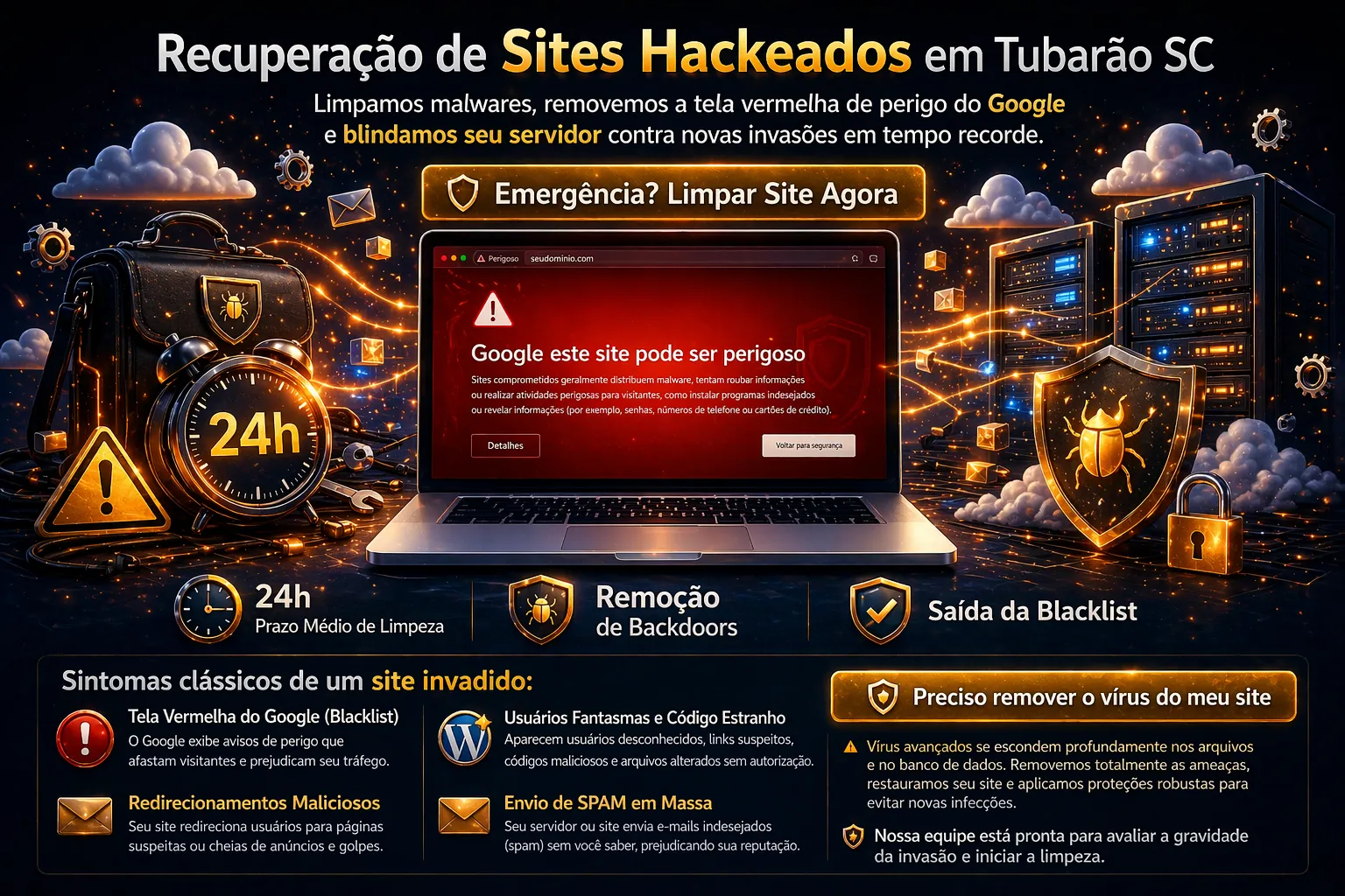 Agência especializada em segurança web e limpeza de malwares em Tubarão SC