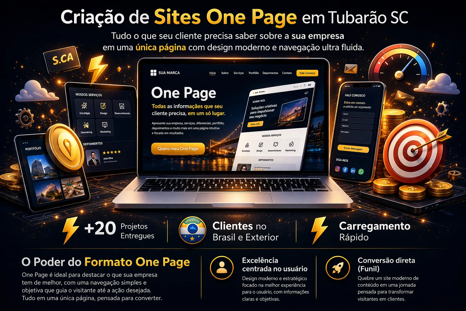 Especialistas em criação de sites One Page modernos em Tubarão SC e região