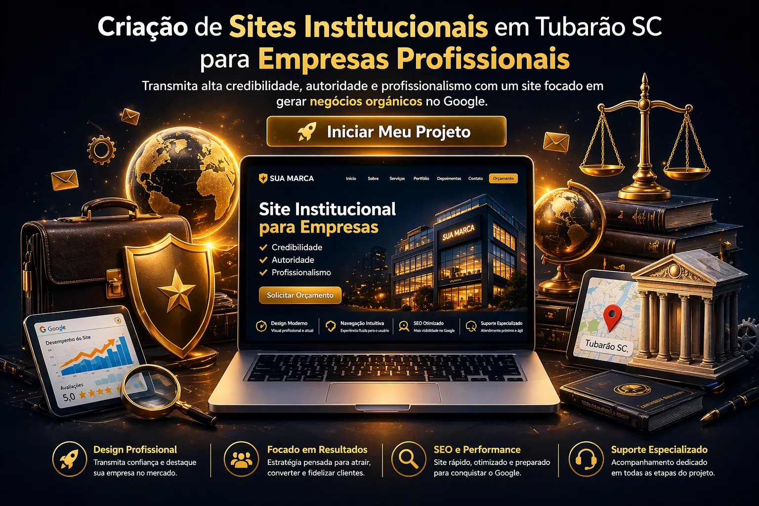 Equipe de desenvolvimento web focada em sites institucionais em Tubarão SC e região